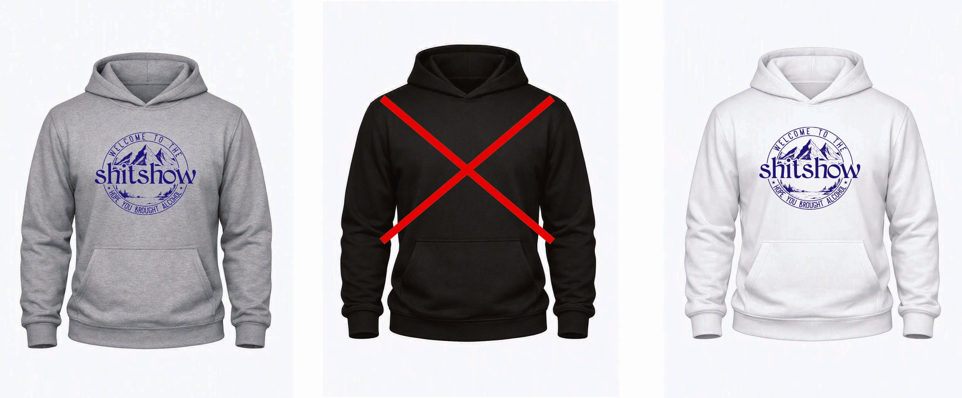 Welcome to the Shit Show Hoodie – Adults S–5XL – Black, White & Grey – Adroit Clothing UK – Adroit Creations