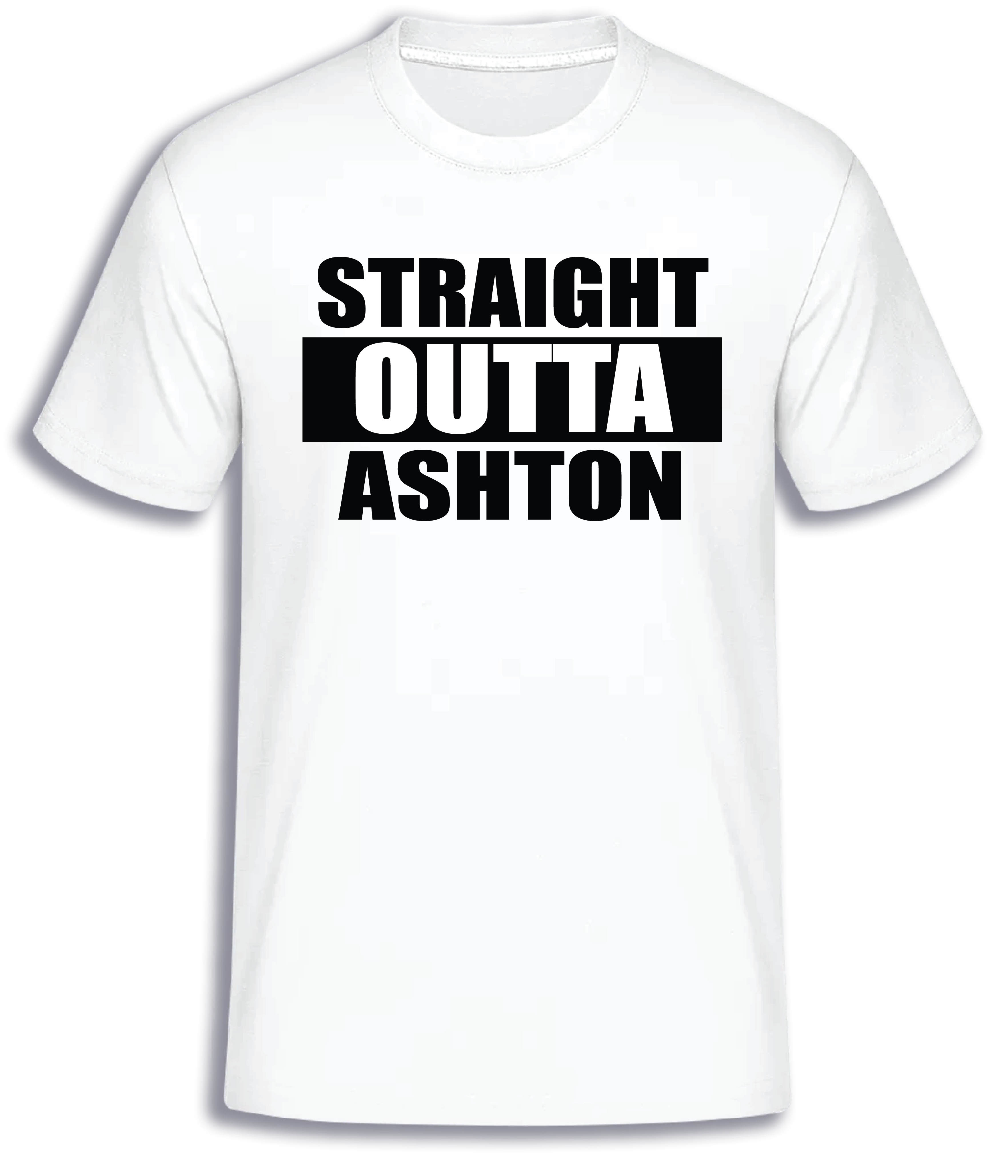 ADROIT CREATIONS STRAIGHT OUTTA ASHTON T-SHIRT (WHITE)
