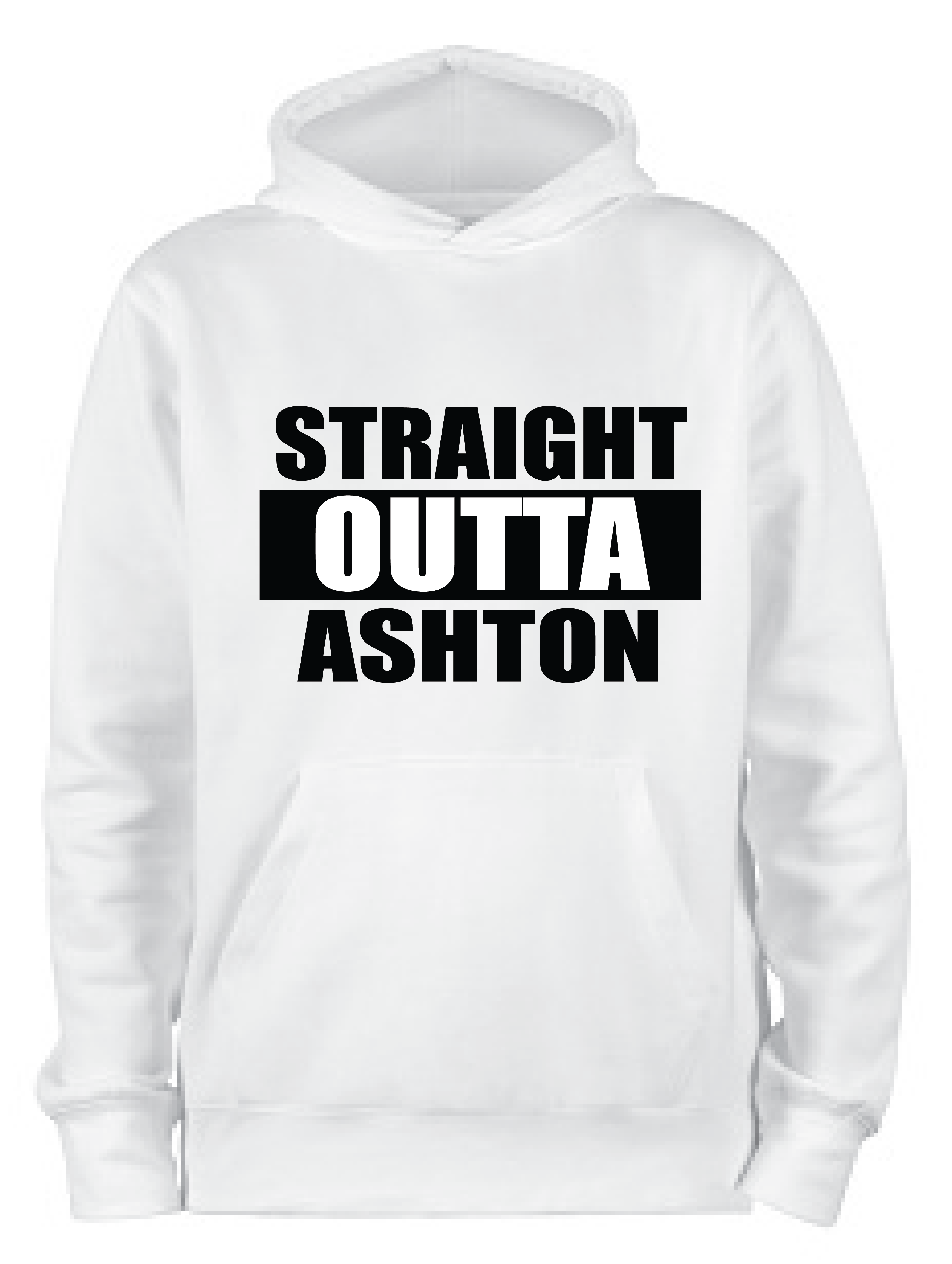 ADROIT CREATIONS STRAIGHT OUTTA ASHTON HOODIE (WHITE)