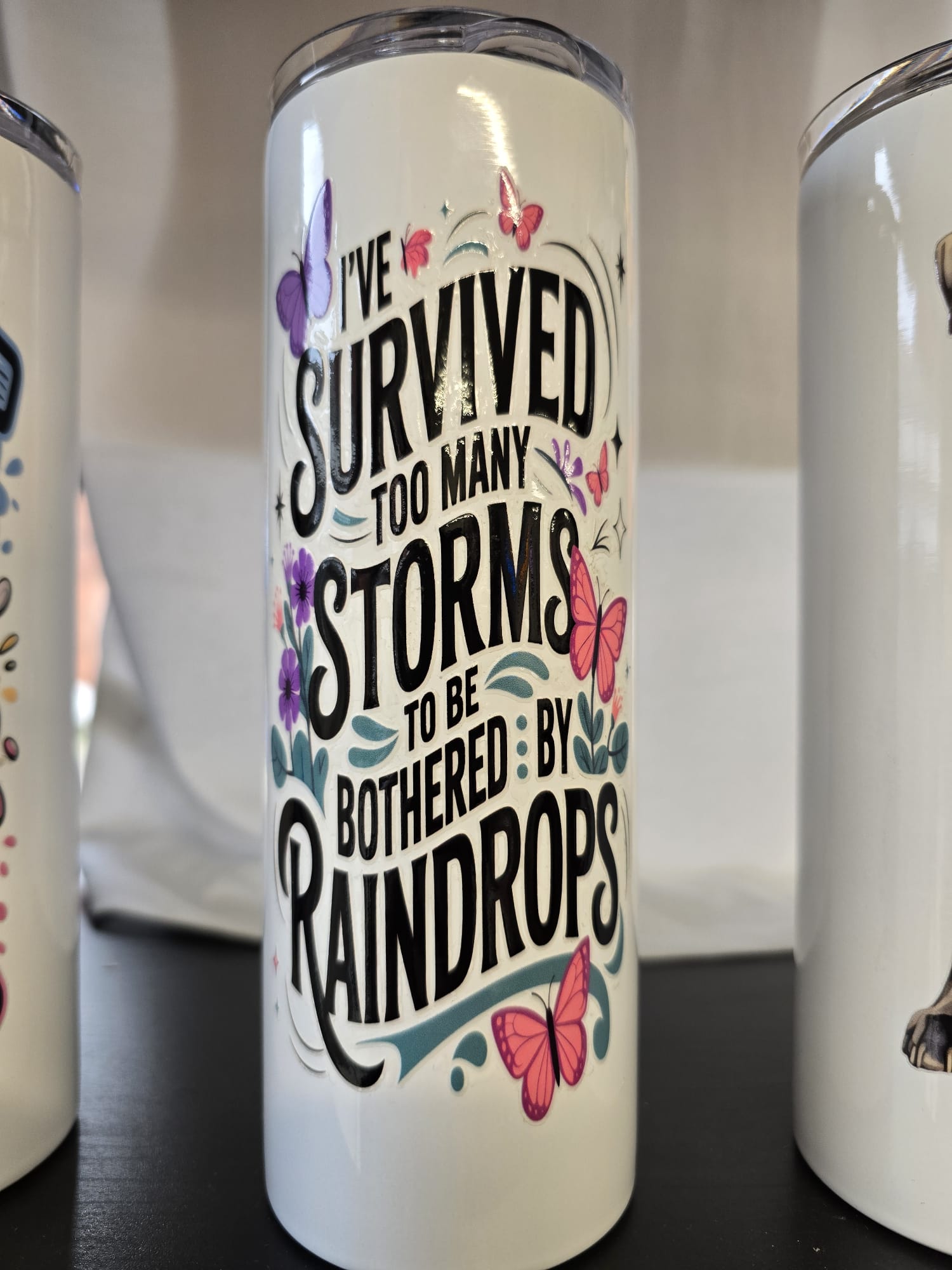 SASSY SIPS - SURVIVE STORMS - TUMBLER By Kayleigh's Hand Crafted Haven