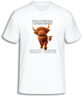 ADROIT CREATIONS WARNING CRAZY COW T-SHIRT (WHITE)