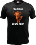 ADROIT CREATIONS WARNING CRAZY COW T-SHIRT (BLACK)