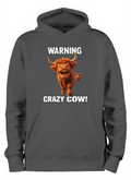 ADROIT CREATIONS WARNING CRAZY COW HOODIE (DEEP BLACK)