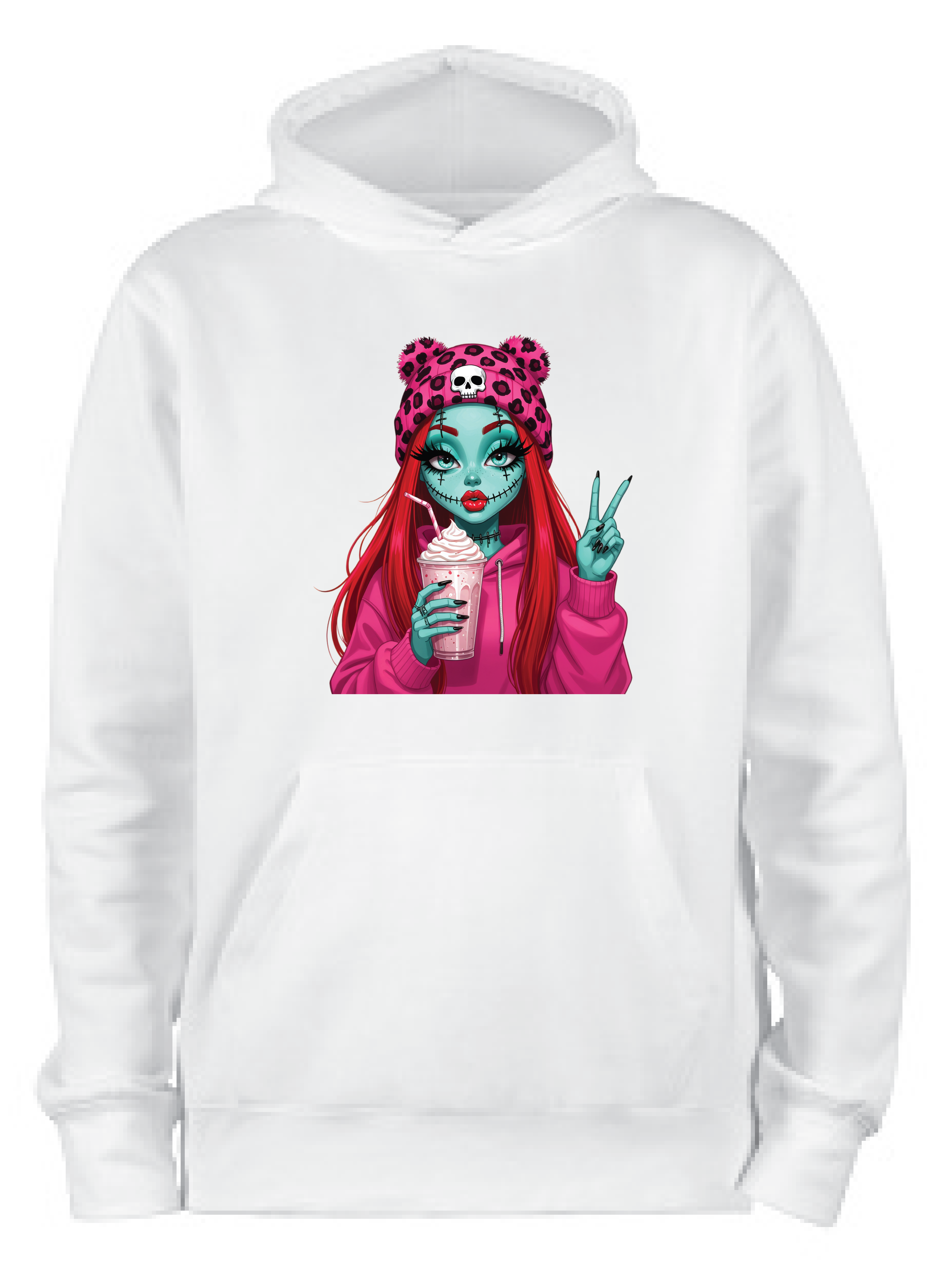 ADROIT KIDS ZOMBIE GIRL HOODIE (WHITE)