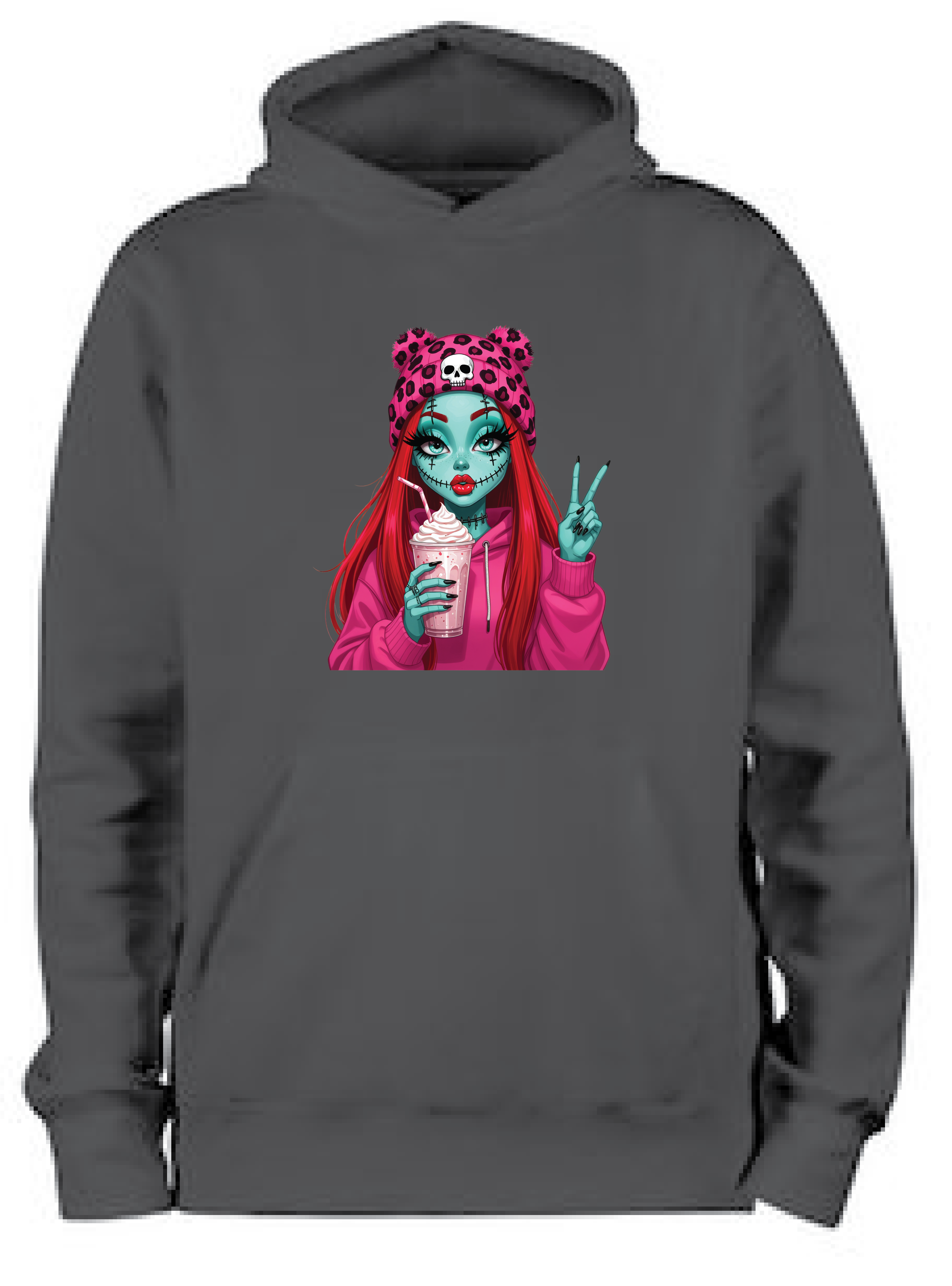 ADROIT KIDS ZOMBIE GIRL HOODIE (BLACK)