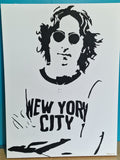 John Lennon Inspired Canvas Painting | 24x18 Inch | Hand Painted Banksy Style Music Art | Legend Wall Decor